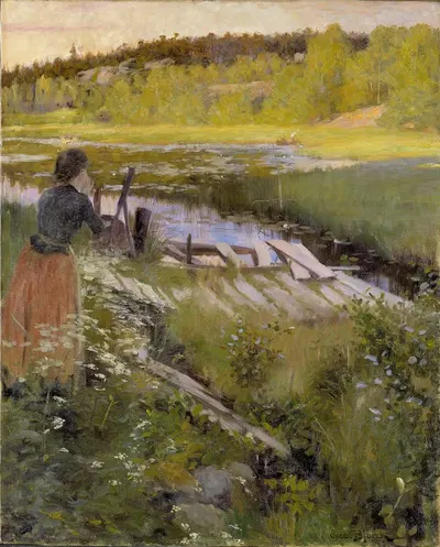 У озера. Вид из Балингсты by Оскар Бьёрк — digital art print download