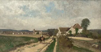 Landscape near Grez-sur-Loing by Oscar Törnå — digital art print download