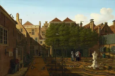 Вид на сад городского дома в Гааге by Паулюс Константин ла Фарг, 1775 — digital art print download