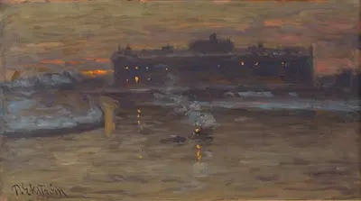 Winter Night by the Stockholm Ström by Per Ekström — digital art print download