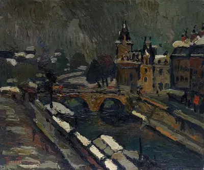 Париж зимой by Пьер Дюмон, 1912 — digital art print download