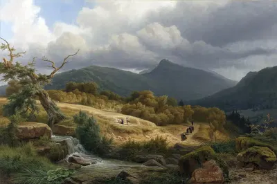 Кладбище в Баден-Бадене by Пьер Луи Дюбурк, 1855 — digital art print download