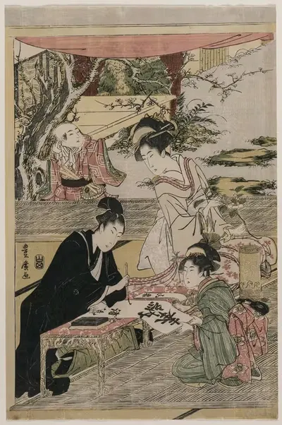 Молодой человек, пишущий за столом by Утагава Тойохиро, c. 1800 — digital art print download