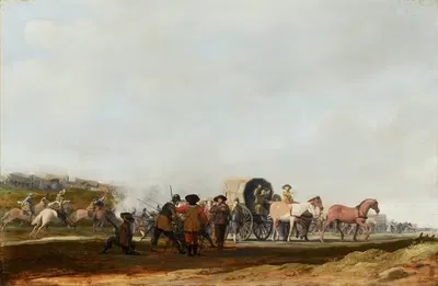 Засада на армейский конвой by Питер Пост, 1631 — digital art print download