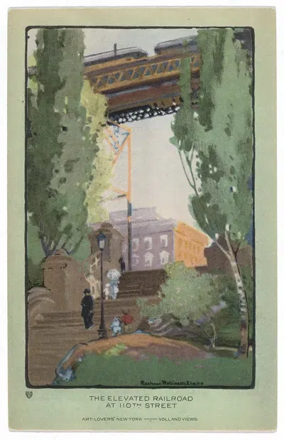 Подъемная железная дорога на 110-й улице by Рэйчел Робинсон Элмер, 1914 — digital art print download