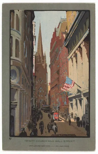 Церковь Троицы и Уолл-стрит by Рэйчел Робинсон Элмер, 1914 — digital art print download