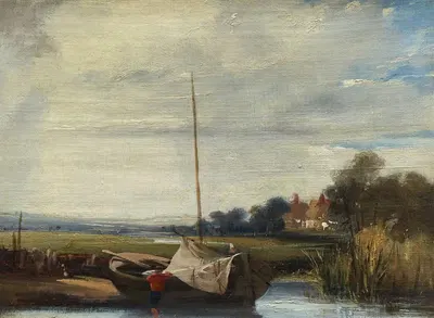 Река в Нормандии by Ричард Паркс Бонингтон, 1824–1825 — digital art print download