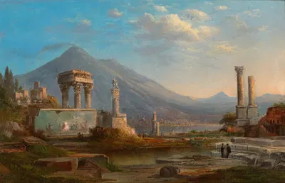 Везувий и Помпеи by Роберт С. Дункансон, 1870 — digital art print download