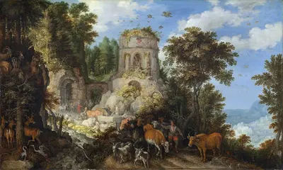 Пейзаж с бегством в Египет by Роелант Савери, 1624 — digital art print download
