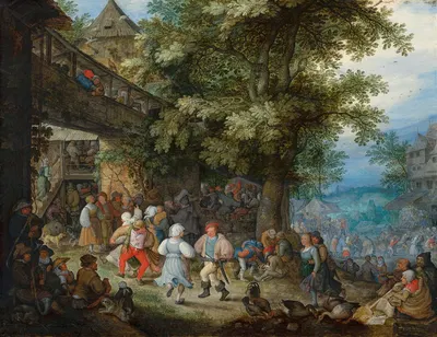 Крестьяне танцуют у богемной гостиницы by Роелант Савери, c. 1610 — digital art print download