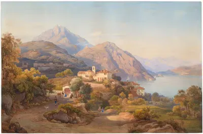 Летний вечер на озере Маджоре by Герман Давид Саломон Корроди, 1845 — digital art print download