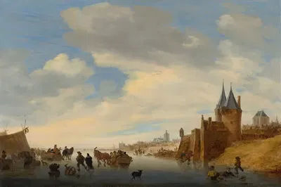 Зимний пейзаж в Арнеме by Якоб Саломонсз. ван Руйсдал, 1653 — digital art print download