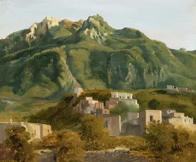 Деревня на острове Искья by Себастьен Норблин де ла Гурден, c. 1826 — digital art print download