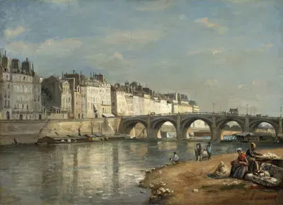 Pont de la Tournelle, Paris by Stanislas Lépine, 1862 — digital art print download