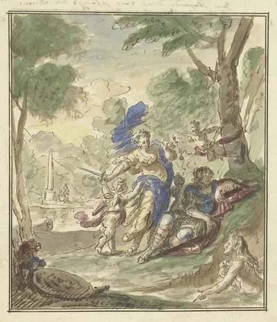 Armida en Rinaldo by Элиас ван Неймеген, 1677 - 1755 — digital art print download