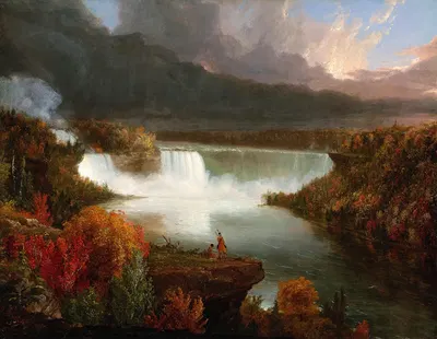 Дальний вид на Ниагарский водопад by Томас Коул, 1830 — digital art print download