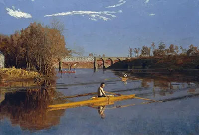 Чемпионат одиночных гребцов (Макс Шмитт в одиночной лодке) by Томас Икинс, 1871 — digital art print download