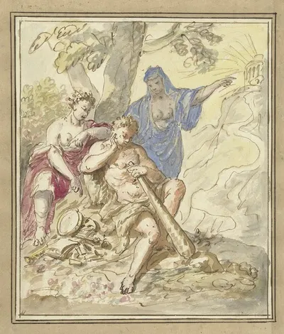 Hercules op de tweesprong by Элиас ван Неймеген, 1677 - 1755 — digital art print download