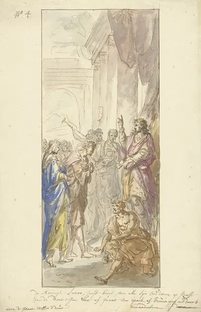 Izaäk en Rebekka voor Abimelech by Элиас ван Неймеген, 1677 - 1755 — digital art print download