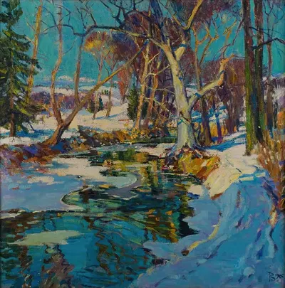 Февральский снег by Томас П. Барнетт, 1925 — digital art print download