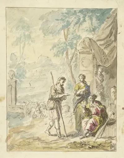 Jakob beklaagt zich bij Laban by Элиас ван Неймеген, 1677 - 1755 — digital art print download