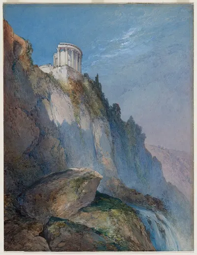 The Temple of Vesta and the Falls at Tivoli by William Callow, 1859 — digital art print download