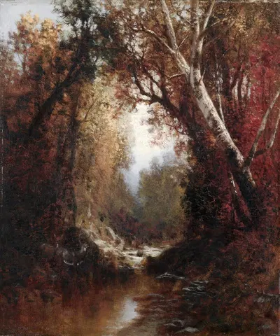 Осенний пейзаж в Адирондаках by Уильям Харт, 1877 — digital art print download