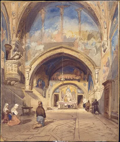 Interior of the Church of San Benedetto, Subiaco by William James Müller, 1837 — digital art print download
