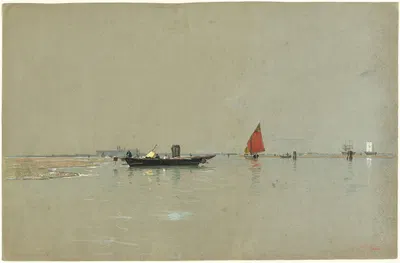 Венецианская лагуна by Уильям Стэнли Хазелтайн, 1871-1874 — digital art print download