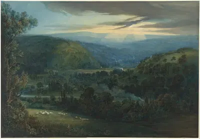 Рассвет в долинах Девона by Уильям Тёрнер из Оксфорда, 1832 — digital art print download