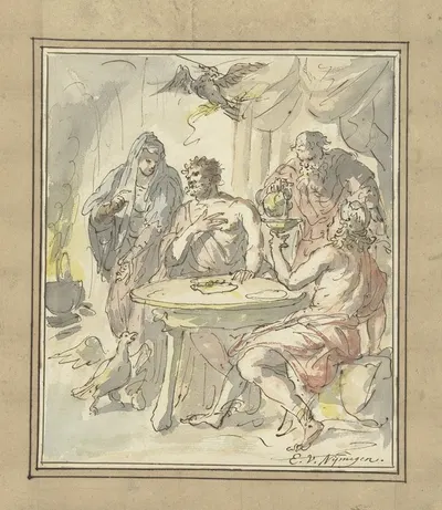 Philemon en Baucis by Элиас ван Неймеген, 1677 - 1755 — digital art print download