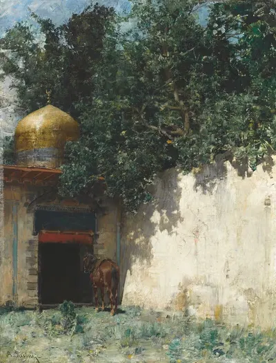 Awaiting His Master's Return by Alberto Pasini — digital art print download