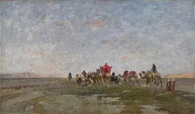 Karawane In Der Wüste by Alberto Pasini, 1867 — digital art print download