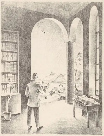 Der Schriftsteller by Франц Седлачек — digital art print download