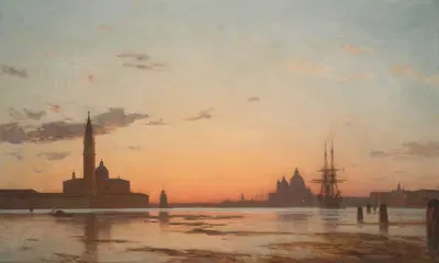 Канал Сан Марко, на закате, Венеция by Амеде Розье — digital art print download