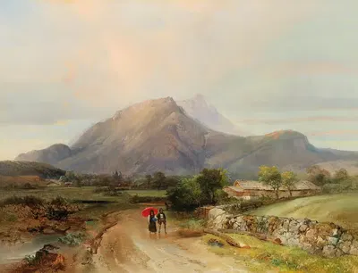 Landscape With Walkers by Anton Hansch — digital art print download
