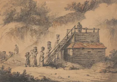 A Hop Kiln by George Morland, 1795 — digital art print download