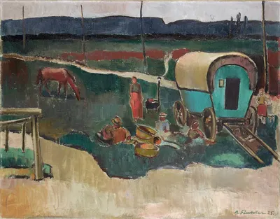 Цыганский лагерь в Эльзасе by Арнольд Фихтер, 1925 — digital art print download