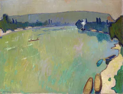 Пейзаж на Рейне (вид с моста) by Арнольд Фихтер, 1913 — digital art print download
