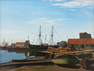 Larsens Plads by Carl Dahl, 1840 — digital art print download