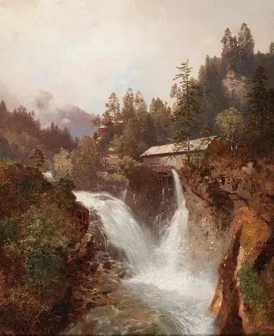 Waterfall by Carl Hasch — digital art print download