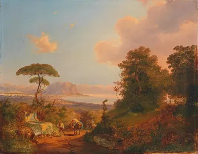 Вид на бухту Палермо by Карл Швенингер, 1845 — digital art print download