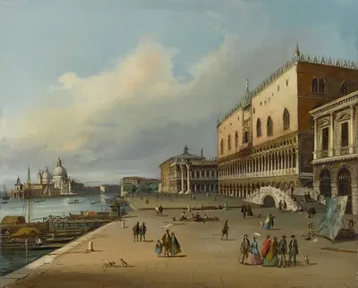 Venice, A View Of The Riva Degli Schiavoni Looking Towards The Dogana And Santa Maria Della Salute by Carlo Grubacs —…