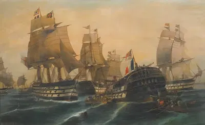 The Battle Of Trafalgar by Konstantinos Volanakis — digital art print download