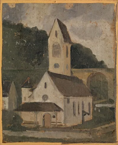 The Church Of Rümlingen by Ferdinand Hodler, 1875 — digital art print download