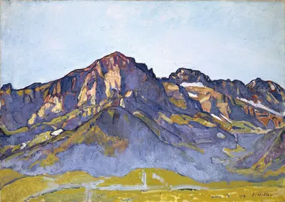 The Dents Blanches At Champéry In The Morning Sun by Ferdinand Hodler, 1916 — digital art print download
