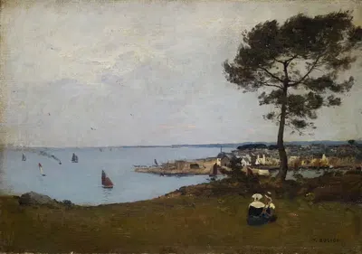 Small Breton Port by François Bocion, 1866 — digital art print download