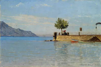The Pier At Territet by François Bocion, 1886 — digital art print download