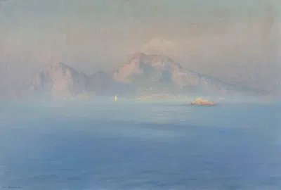 Capri, Côte Escarpée Vue De La Mer by Henry Brokman, 1912 — digital art print download