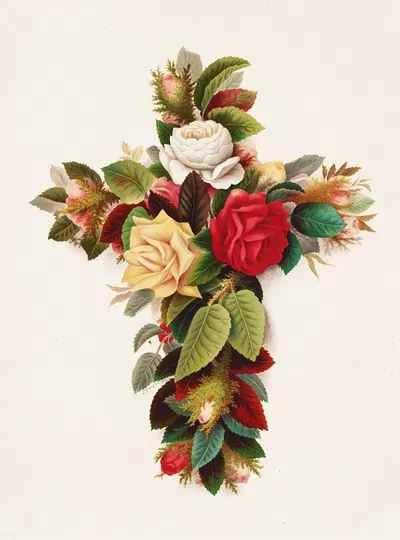 Cross of Roses by Olive E Whitney — digital art print download